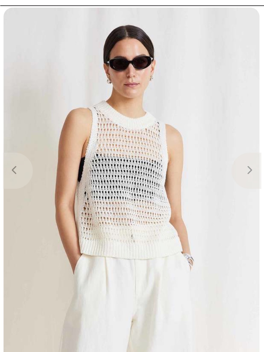 Apiece Apart Abierta Knit Tank in Cream – XS